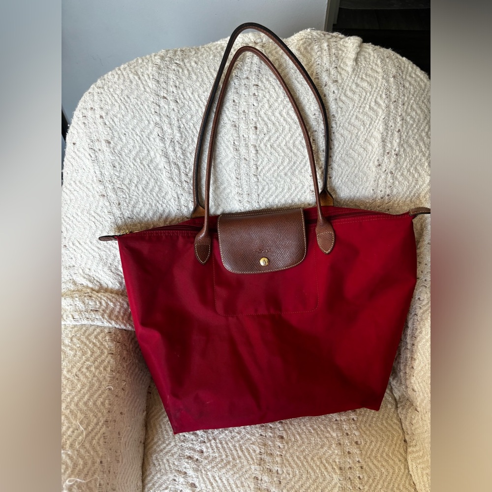 Large Longchamp Le Pliage Nylon Shoulder Tote